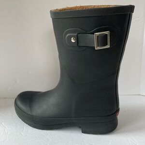 CHOOKA Delridge boots Mid Height Matte Black Rain Faux Fur Lining Waterproof